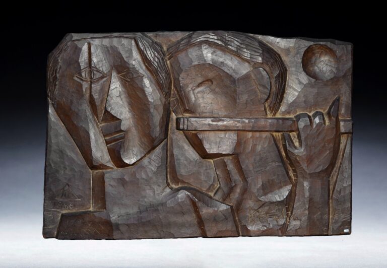 A Fine Old Cubist Sculpture by by Japanese Artist Koremasu Signed & Dated 1966