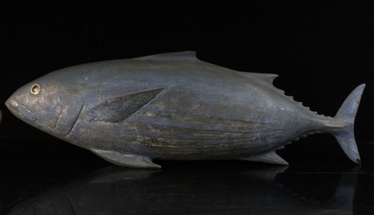 Japanese Carved Wood Bonito Tuna for Fisherman's Shrine